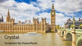  Presentation with parliament westminster london england - Presentation design with ben and houses of parliament background and a coral colored foreground