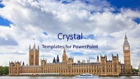  Presentation with european parliament - Audience pleasing presentation consisting of ben and houses of parliament backdrop and a sky blue colored foreground