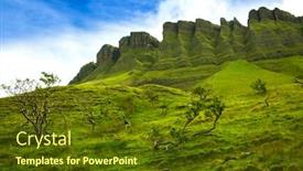 Presentation with ireland - Slide set featuring ben bulben rock formation in county sligo ireland background and a tawny brown colored foreground