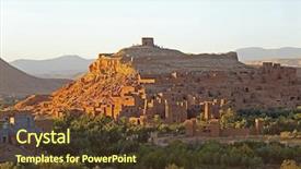  Presentation with ait - Beautiful theme featuring ben haddou near ouarzazate morocco backdrop and a tawny brown colored foreground
