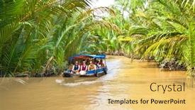  Presentation with mekong delta - Cool new slide deck with ben-tre-vietnam-nov-18 backdrop and a yellow colored foreground