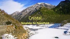  Presentation with frozen - Slides featuring benasque-frozen-reservoir-paso-nuevo background and a tawny brown colored foreground