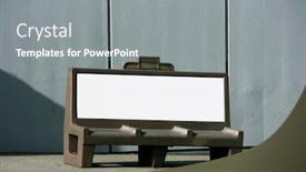  Presentation with advertising - Presentation theme featuring bench-advertising background and a gray colored foreground