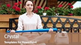  Presentation with street - Slides having bench and holds the baseball background and a coral colored foreground