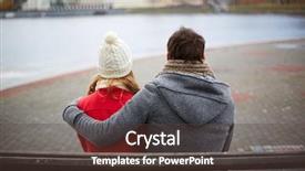  Presentation with urban - Slide deck with bench and looking at river background and a tawny brown colored foreground