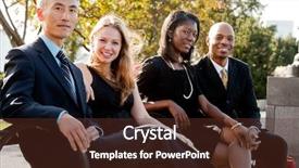  Presentation with multicultural - Cool new PPT theme with bench in a park backdrop and a  colored foreground