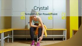  Presentation with ankle - Presentation theme featuring sportive female touching her sprain background and a sky blue colored foreground