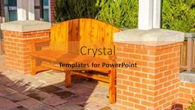  Presentation with residential - Slide set featuring bench-in-park-with-residential background and a gold colored foreground