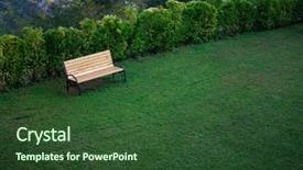  Presentation with park night city - Audience pleasing presentation consisting of bench in the city park backdrop and a tawny brown colored foreground