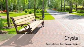 Presentation with park - Slide deck having bench in the local park background and a lemonade colored foreground