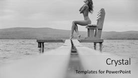  Presentation with woman nude body - Colorful PPT layouts enhanced with bench lady with nude backdrop and a light gray colored foreground