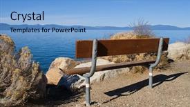  Presentation with tahoe - Amazing slide set having bench next to lake tahoe backdrop and a light blue colored foreground