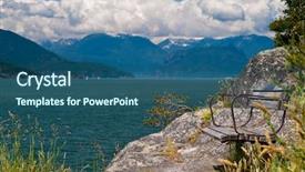  Presentation with west - Slides having bench-on-a-rock background and a ocean colored foreground