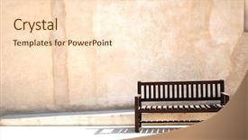  Presentation with old rock fossils - Amazing PPT theme having bench on old town alley backdrop and a  colored foreground