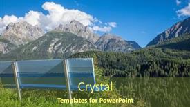  Presentation with alpine - Colorful presentation theme enhanced with bench-overlooking-lower-engadine-alpine backdrop and a tawny brown colored foreground