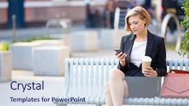  Presentation with coffee - Amazing presentation theme having bench with coffee using mobile backdrop and a sky blue colored foreground