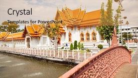  Presentation with bangkok - Slide set enhanced with benchamabopit the marble temple bangkok background and a gold colored foreground