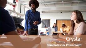  Presentation with high school students - Audience pleasing presentation theme consisting of benches in design and technology backdrop and a coral colored foreground