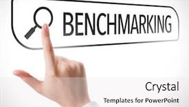  Presentation with search - Slide set with benchmark - benchmarking written in search bar background and a white colored foreground