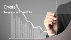  Presentation with graphics - Slide set consisting of benchmark - drawing graphics a growing graph background and a gray colored foreground