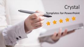  Presentation with five star - Slides consisting of benchmark - five star rating or ranking background and a light gray colored foreground