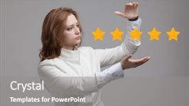  Presentation with five star - Audience pleasing PPT layouts consisting of benchmark - five star rating or ranking backdrop and a gray colored foreground