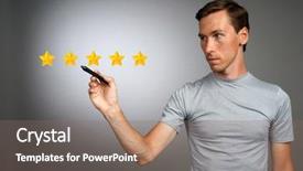  Presentation with five star - Beautiful presentation featuring benchmark - five star rating or ranking backdrop and a violet colored foreground