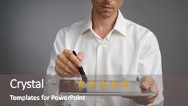  Presentation with five star - Audience pleasing PPT theme consisting of benchmark - five star rating or ranking backdrop and a gray colored foreground