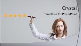  Presentation with five star - Presentation design featuring benchmark - five star rating or ranking background and a light gray colored foreground