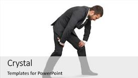  Presentation with tired - Beautiful slides featuring bend - tired businessman doubled backdrop and a light gray colored foreground