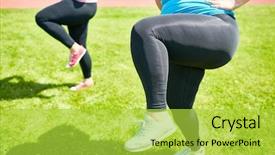  Presentation with law enforcement weapons training - Colorful slide set enhanced with bended knees - fat woman bending her knee backdrop and a  colored foreground