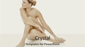  Presentation with spa - PPT theme enhanced with bended knees - spa woman sensual touching her background and a  colored foreground