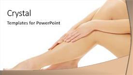  Presentation with spa - Colorful presentation enhanced with bended knees - young spa woman sitting backdrop and a  colored foreground