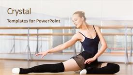  Presentation with orchestra dancer band - Slide deck enhanced with bending ballet dancer stretches herself background and a lemonade colored foreground