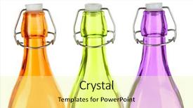  Presentation with bright colorful candy isolated - Amazing theme having bending glass - colorful bottles isolated on white backdrop and a blonde colored foreground