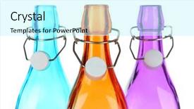  Presentation with bright colorful candy isolated - Colorful slide set enhanced with bending glass - colorful bottles isolated on white backdrop and a arctic colored foreground