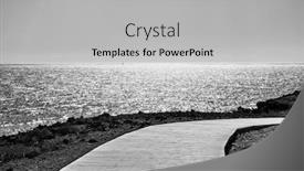  Presentation with black sea - Cool new PPT theme with bending-wooden-footpath backdrop and a light gray colored foreground