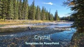  Presentation with banff national park - Presentation theme with beneaped creek autumn surrounded by pine forest banff national park canada rocky mountains background and a ocean colored foreground
