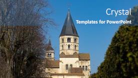  Presentation with region - Presentation design with benedictine-abbey-cluny-saone-et background and a teal colored foreground