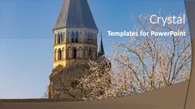  Presentation with region - Slide deck with benedictine-abbey-cluny-saone-et background and a  colored foreground