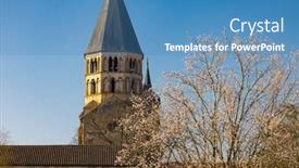 Presentation with region - Presentation theme featuring benedictine-abbey-cluny-saone-et background and a teal colored foreground