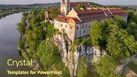  Presentation with cliff - Theme enhanced with benedictine-abbey-in-tyniec-near background and a tawny brown colored foreground