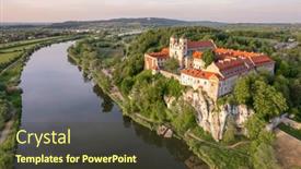  Presentation with cliff - Slide deck having benedictine-abbey-in-tyniec-near background and a tawny brown colored foreground