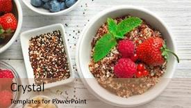  Presentation with quinoa tech - PPT layouts having benefit eating breakfast - beautiful composition with tasty quinoa background and a coral colored foreground