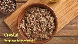  Presentation with benefit - Theme featuring benefit eating breakfast - bowl with tasty quinoa background and a tawny brown colored foreground