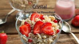  Presentation with quinoa - Beautiful PPT theme featuring benefit eating breakfast - dessert with quinoa and berries backdrop and a coral colored foreground