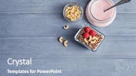  Presentation with quinoa trading - PPT theme having benefit eating breakfast - glass bowl with tasty quinoa background and a  colored foreground