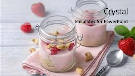  Presentation with quinoa - Slides having benefit eating breakfast - glass jars with tasty quinoa background and a  colored foreground