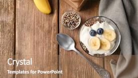  Presentation with quinoa - Audience pleasing theme consisting of benefit eating breakfast - glass with tasty quinoa backdrop and a  colored foreground