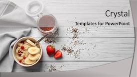  Presentation with benefit - Audience pleasing slides consisting of benefit eating breakfast - ramekin with tasty quinoa backdrop and a  colored foreground